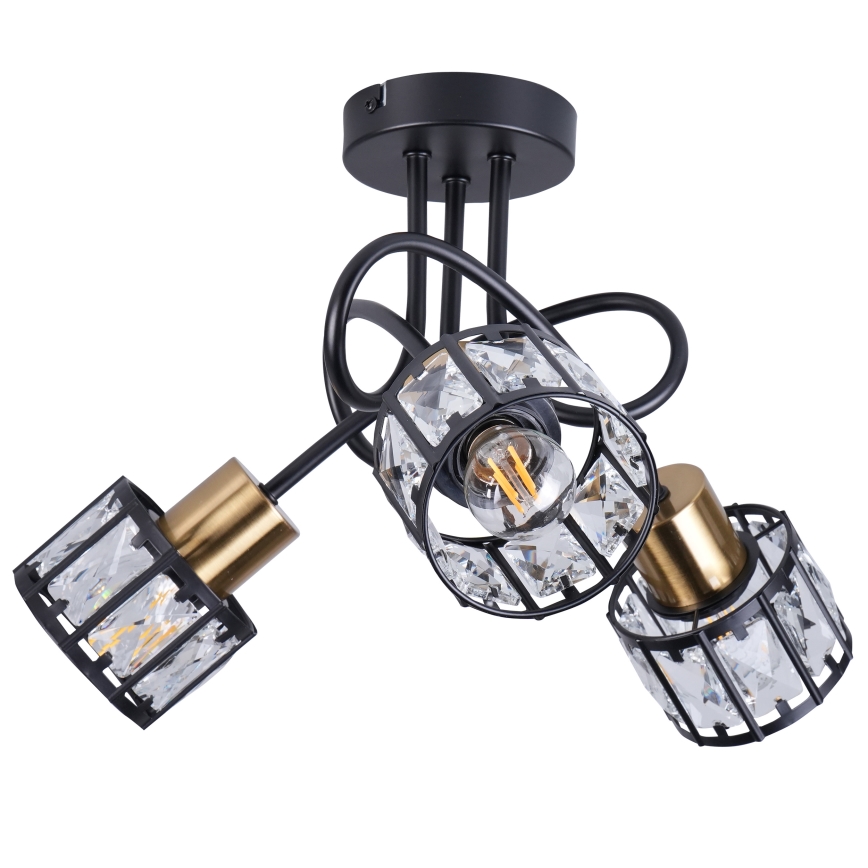 Přisazený lustr ZAHARA 3xE27/10W/230V černá