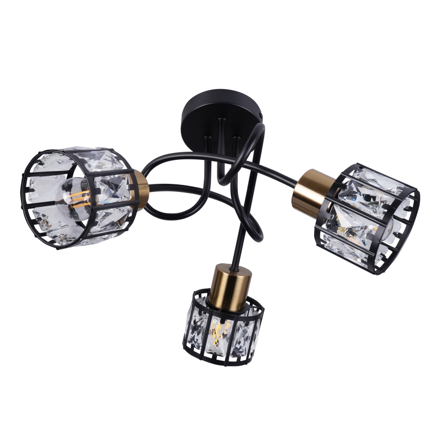 Přisazený lustr ZAHARA 3xE27/10W/230V černá