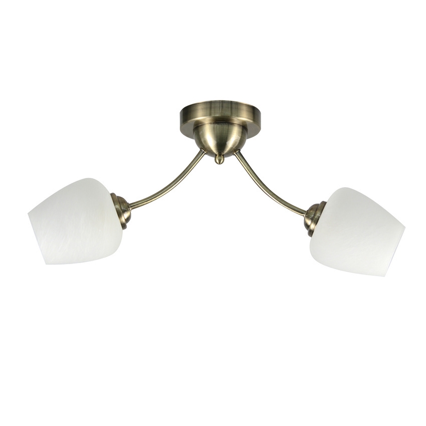 Přisazený lustr ZINA 2xE27/40W/230V mosaz/bílá