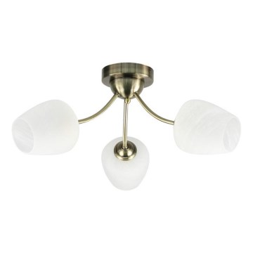 Přisazený lustr ZINA 3xE27/40W/230V mosaz/bílá