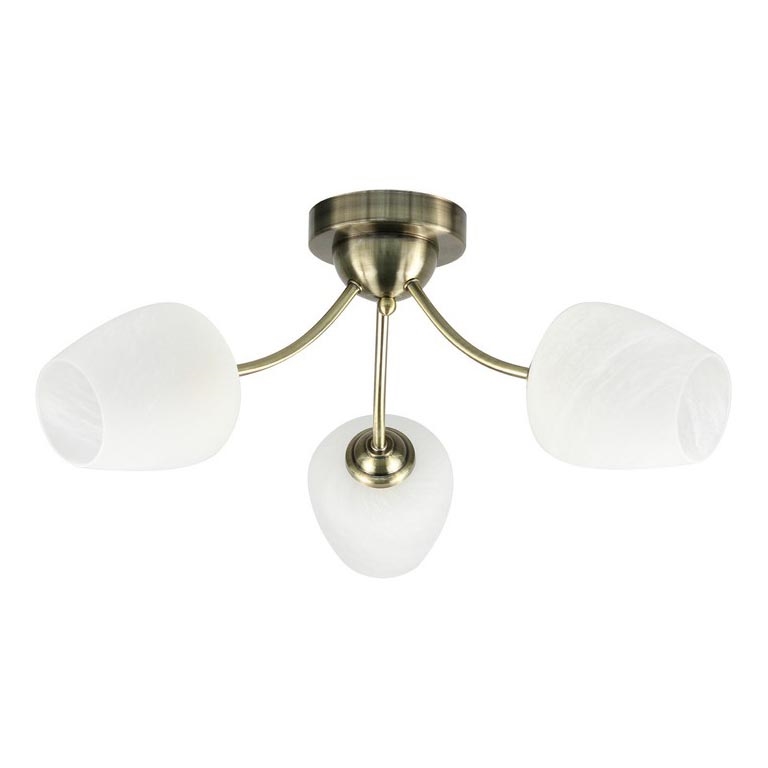 Přisazený lustr ZINA 3xE27/40W/230V mosaz/bílá