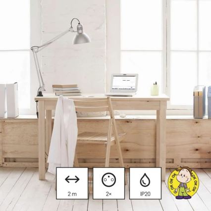 Prodlužovací kabel 2Z + 2x USB-A + USB-C 1,4 m