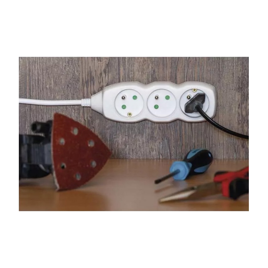 Prodlužovací kabel 5Z 3m bílá