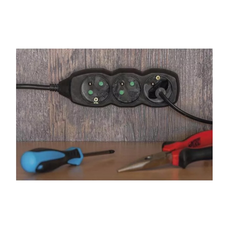 Prodlužovací kabel 5Z 3m černá