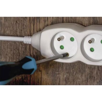Prodlužovací kabel 6Z 5m bílá