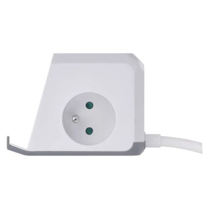 Prodlužovací kabel kostka s bezdrátovým nabíjením QI 2Z +2xUSB-A+1xUSB-C 2m bílá