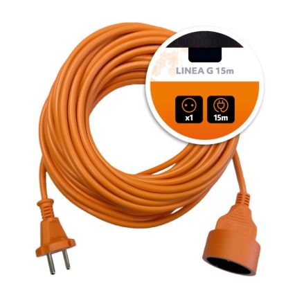 Prodlužovací kabel LINEA G 1Z 15m oranžová