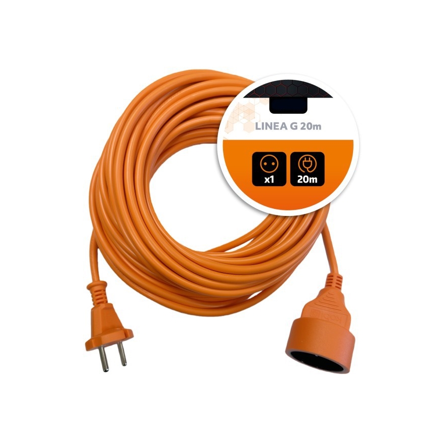 Prodlužovací kabel LINEA G 1Z 20m oranžová