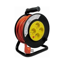 Prodlužovací kabel na bubnu 20m černá/oranžová/žlutá