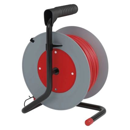 Prodlužovací kabel na bubnu 4Z 15m červená/šedá