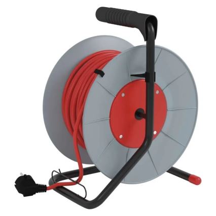 Prodlužovací kabel na bubnu se 4 zásuvkami 25m šedá/červená
