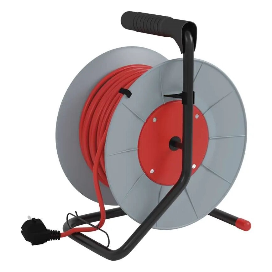 Prodlužovací kabel na bubnu se 4 zásuvkami 25m šedá/červená