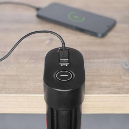 Prodlužovací kabel s uchycením na stůl 3Z + 3xUSB 1,5m černá