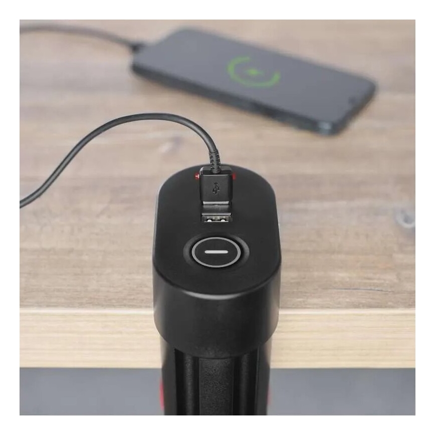 Prodlužovací kabel s uchycením na stůl 3Z + 3xUSB 1,5m černá