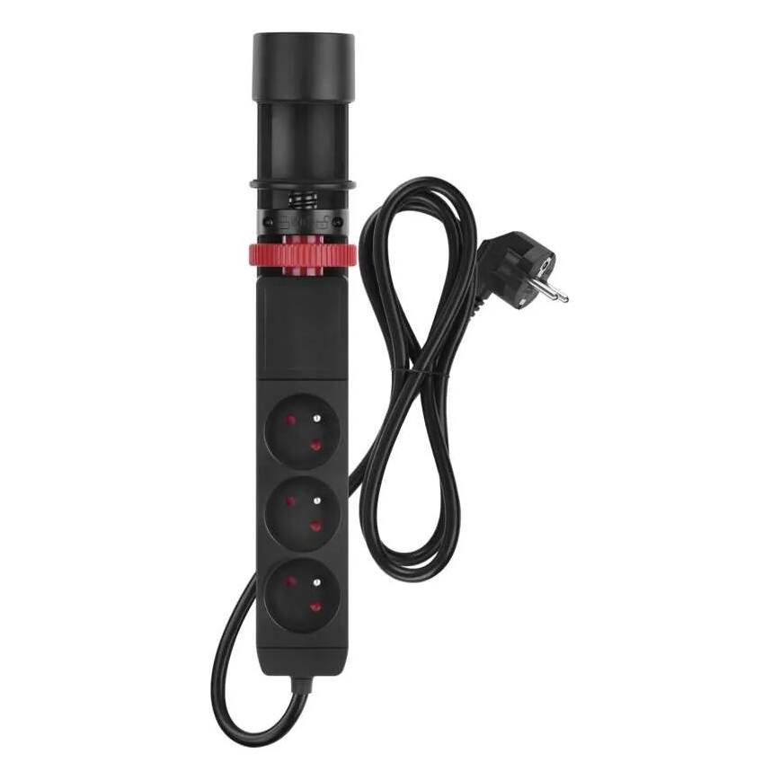 Prodlužovací kabel s uchycením na stůl 3Z + 3xUSB 1,5m černá