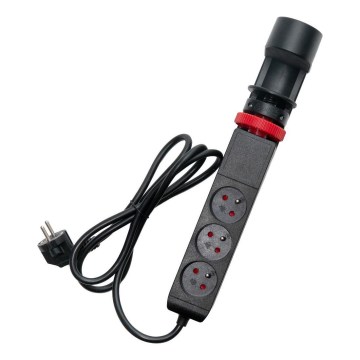 Prodlužovací kabel s uchycením na stůl 3Z Typ E + 2xUSB-A + 1xUSB-C 1,5m černá