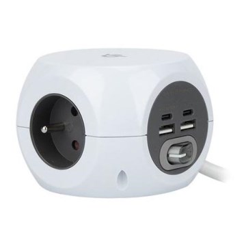 Prodlužovací kabel s vypínačem 3x230V/4xUSB 5V 1,5m