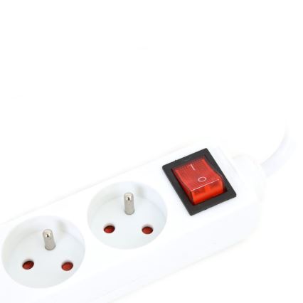 Prodlužovací kabel s vypínačem 5Z Typ E 1,5m bílá