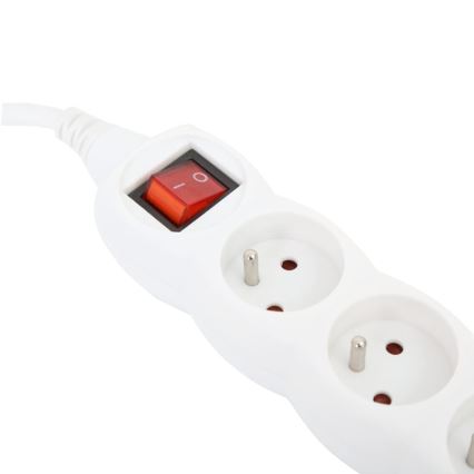 Prodlužovací kabel s vypínačem 5Z Typ E 3m bílá