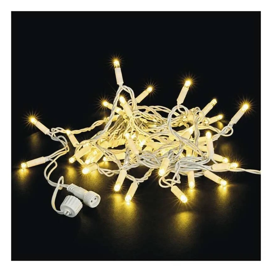 Propojovatelný řetěz 50xLED/5m IP44 teplá bílá bílá