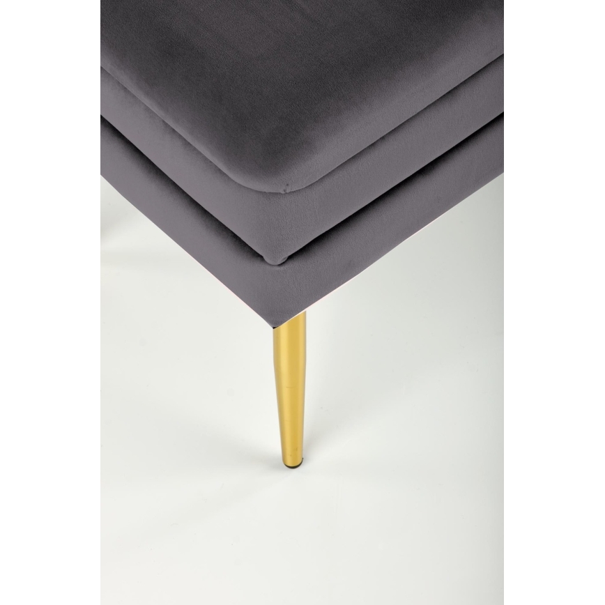 Prošívaná lavice s úložným prostorem VELVA 37x78 cm šedá/zlatá