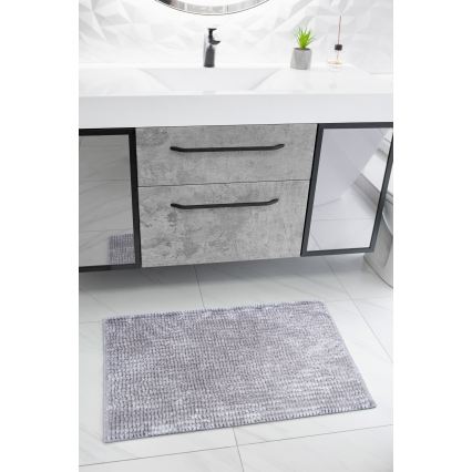 Protiskluzová koupelnová předložka CHENILLE 50x80 cm šedá