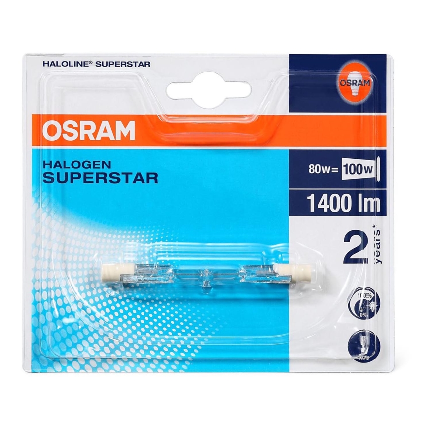 Průmyslová žárovka HALOLINE R7s/80W/230V 2900K - Osram 75 mm