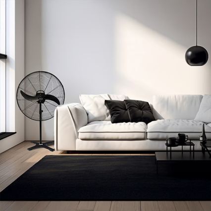 Průmyslový stojanový ventilátor 115W/230V 188 cm černá