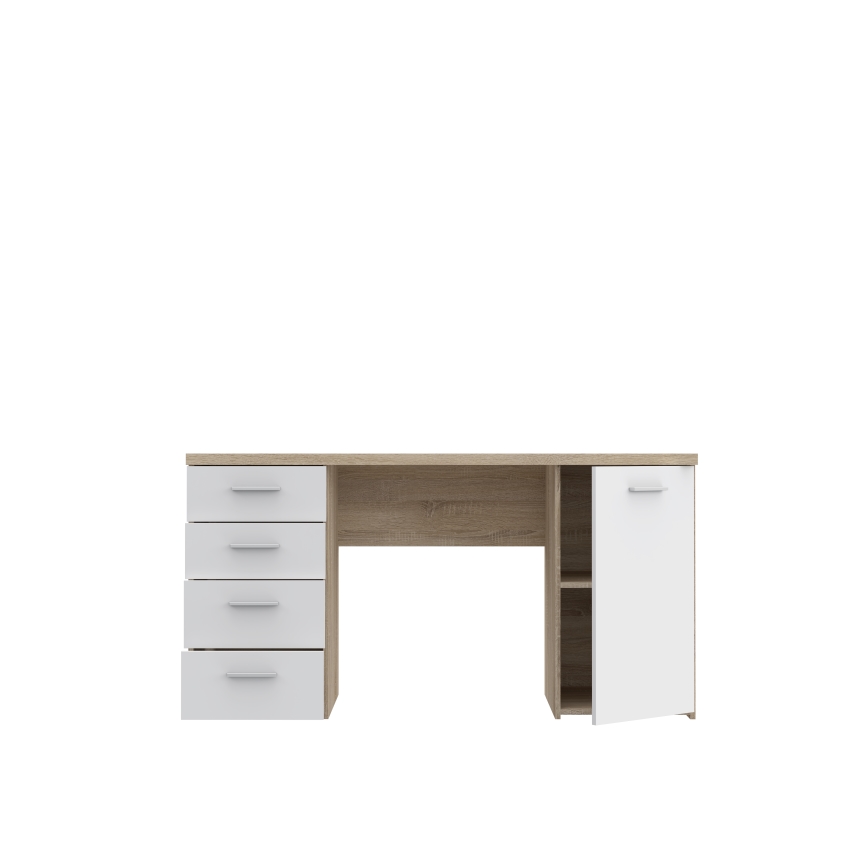 Psací stůl ARENO 145x60 cm bílá/dub sonoma
