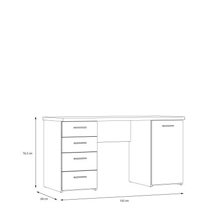 Psací stůl ARENO 145x60 cm bílá/dub sonoma