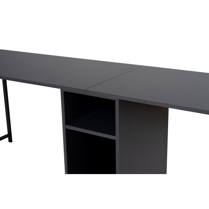 Psací stůl CLARO 240x60 cm antracit/černá