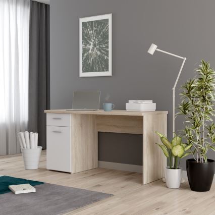 Psací stůl GINO bílá/dub sonoma