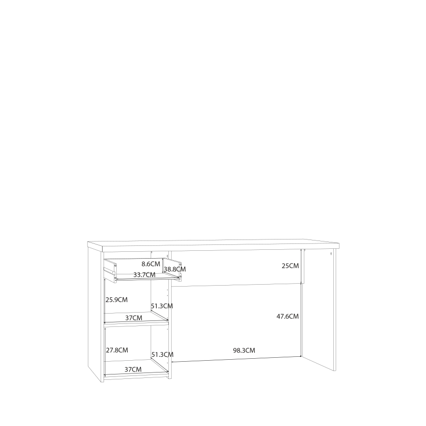 Psací stůl GINO bílá/dub sonoma