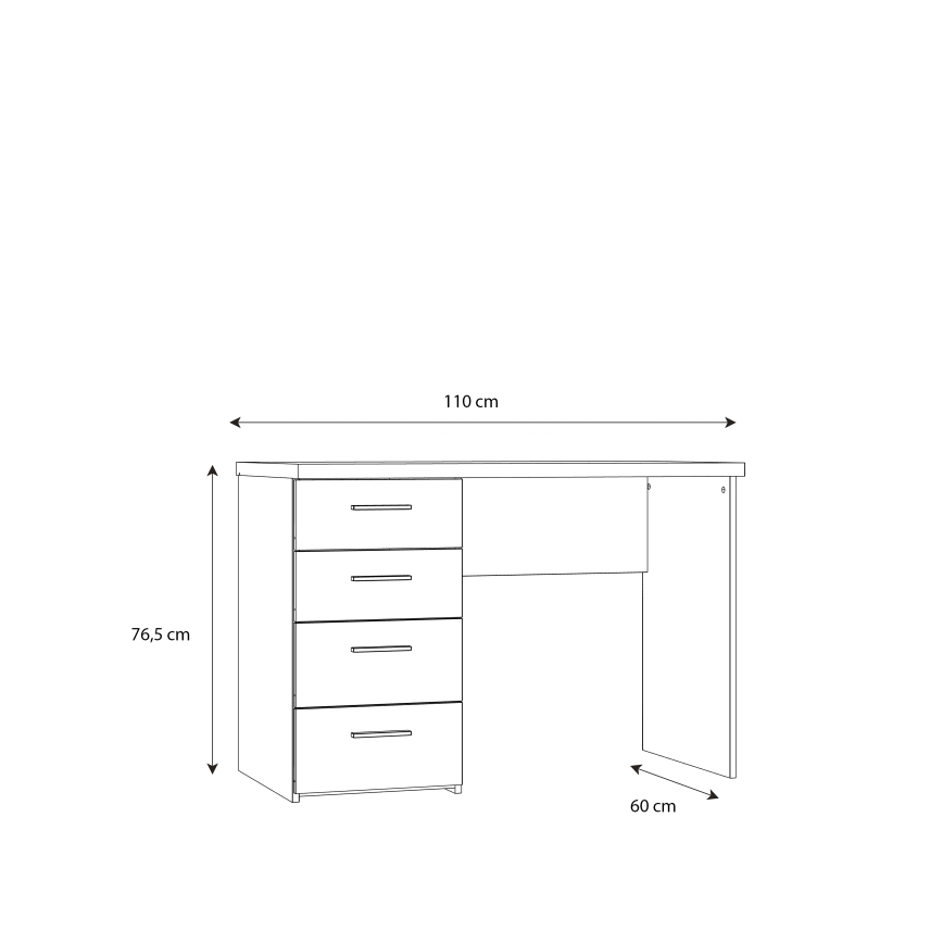 Psací stůl GINO bílá