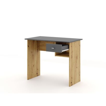 Psací stůl RICO 90x50 cm dub artisan/šedá