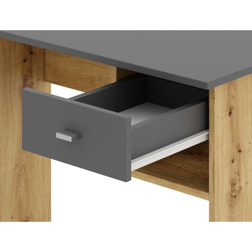 Psací stůl RICO 90x50 cm dub artisan/šedá