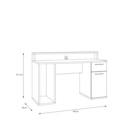 Psací stůl s podsvícením IVAR černá