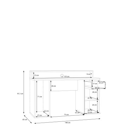 Psací stůl s podsvícením IVAR černá