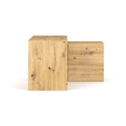 Psací stůl se zásuvkami a univerzálním rohem 122x120 cm P/L JULES dub artisan