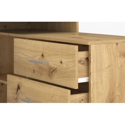 Psací stůl se zásuvkami a univerzálním rohem P/L JULES dub artisan