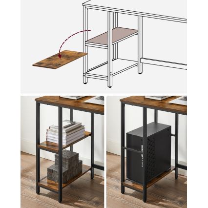 Psací stůl SOLEA 100x50 cm hnědá/černá