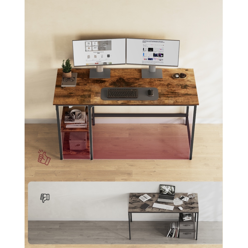 Psací stůl SOLEA 140x60 cm hnědá/černá