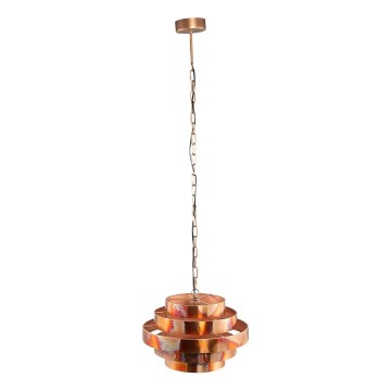 PTMD - Lustr na řetězu ZANTH 1xE27/40W/230V pr. 42 cm měděná