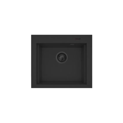 Pyramis 070169001_2 - Kuchyňský dřez s krájecí deskou SIROS 57x51,5 cm + dřezová baterie granit/černá