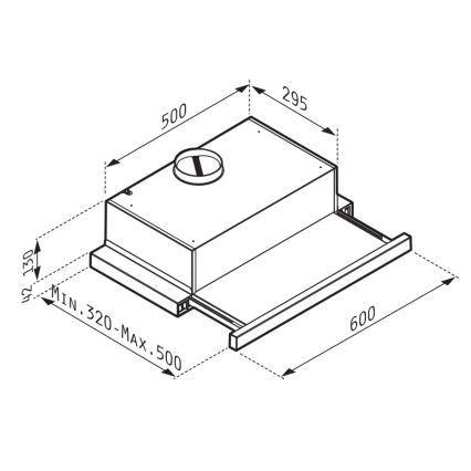 Pyramis 65040001 - Digestoř SLIDING NT 60 cm bílá