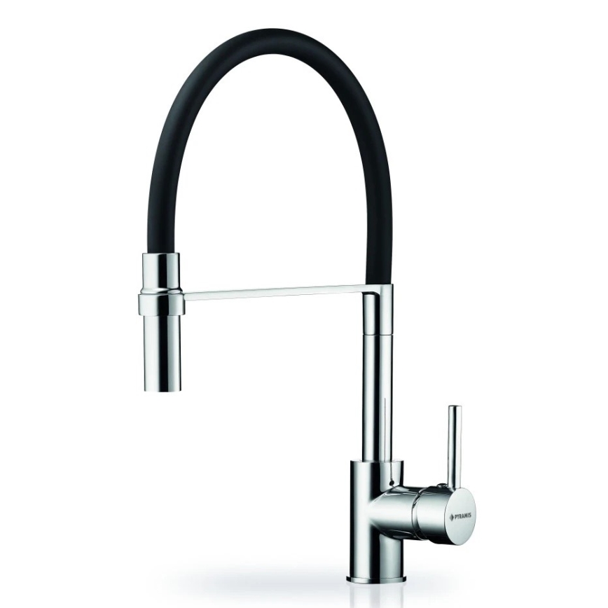Pyramis 90939801 - Dřezová baterie s flexibilním ramínkem SERINA chrom/černá