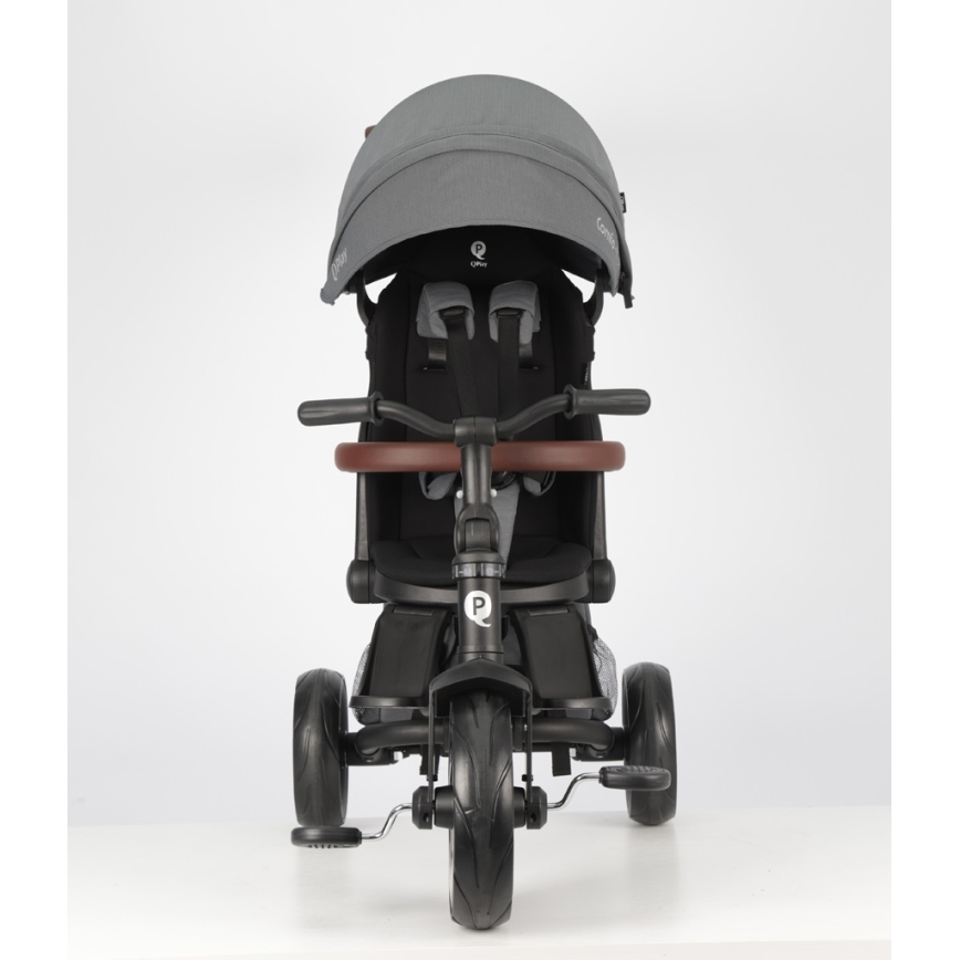 QPlay - Dětská tříkolka 7v1 COMFO MAX šedá