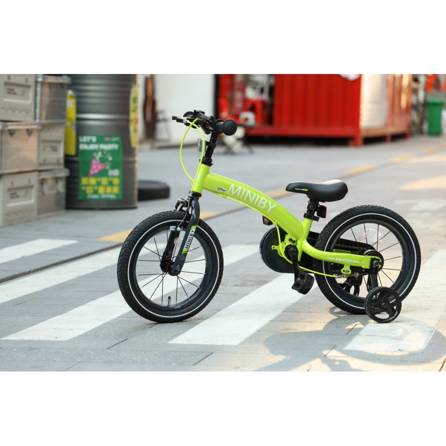 QPlay - Dětské kolo 14" MINIBY 3v1 zelená