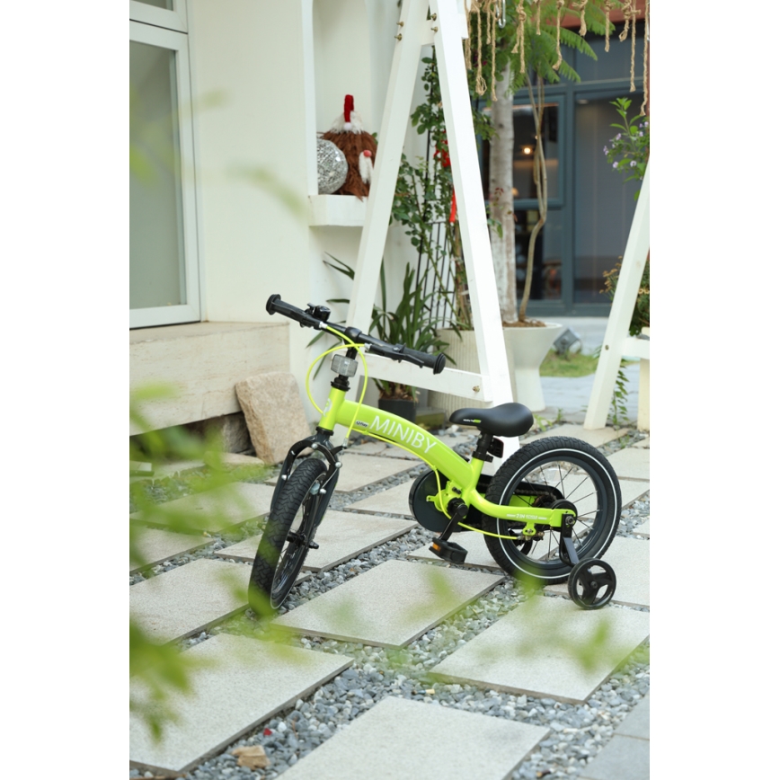 QPlay - Dětské kolo 14" MINIBY 3v1 zelená