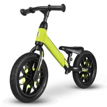 QPlay - Odrážedlo s LED světly na kolech SPARK zelená